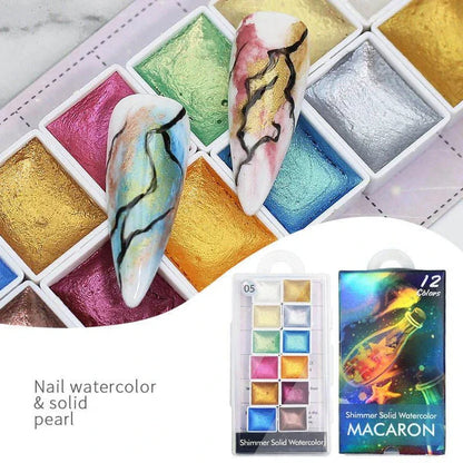 Sparkling iridescent, holographic, and chameleon nail art powder in various vibrant colours