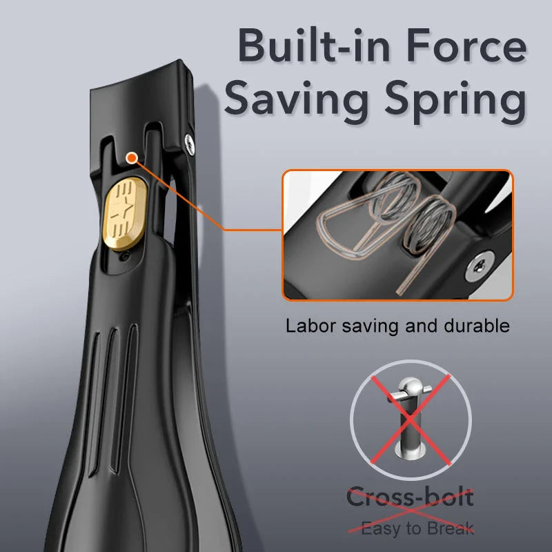 Premium stainless steel anti-splash nail clippers with ergonomic handle for effortless, mess-free nail grooming