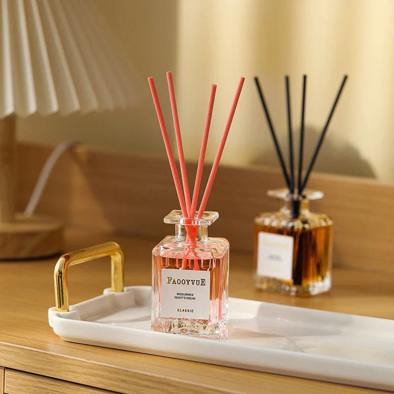Romantic Manor Perfume Reed Diffuser - Elegant glass bottle with premium essential oil fragrance for a soothing and inviting atmosphere