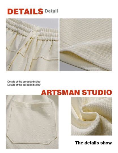 Premium straight-fit drawstring trousers in white, khaki, and black colours for stylish British men