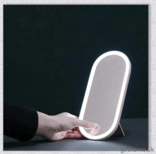 Chic portable makeup case with adjustable LED lighting and rotatable mirror stand