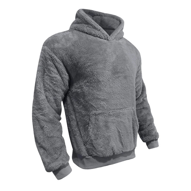 Premium double-faced velvet jumper in a range of sophisticated colours, featuring a relaxed fit and dimensional patch pockets for modern style.