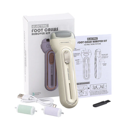 Premium electric foot callus remover with multiple grinding heads for effective, gentle callus removal and smooth, rejuvenated feet