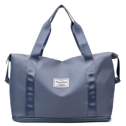 Large capacity travel bag with multiple pockets for fitness, gym, and outdoor activities