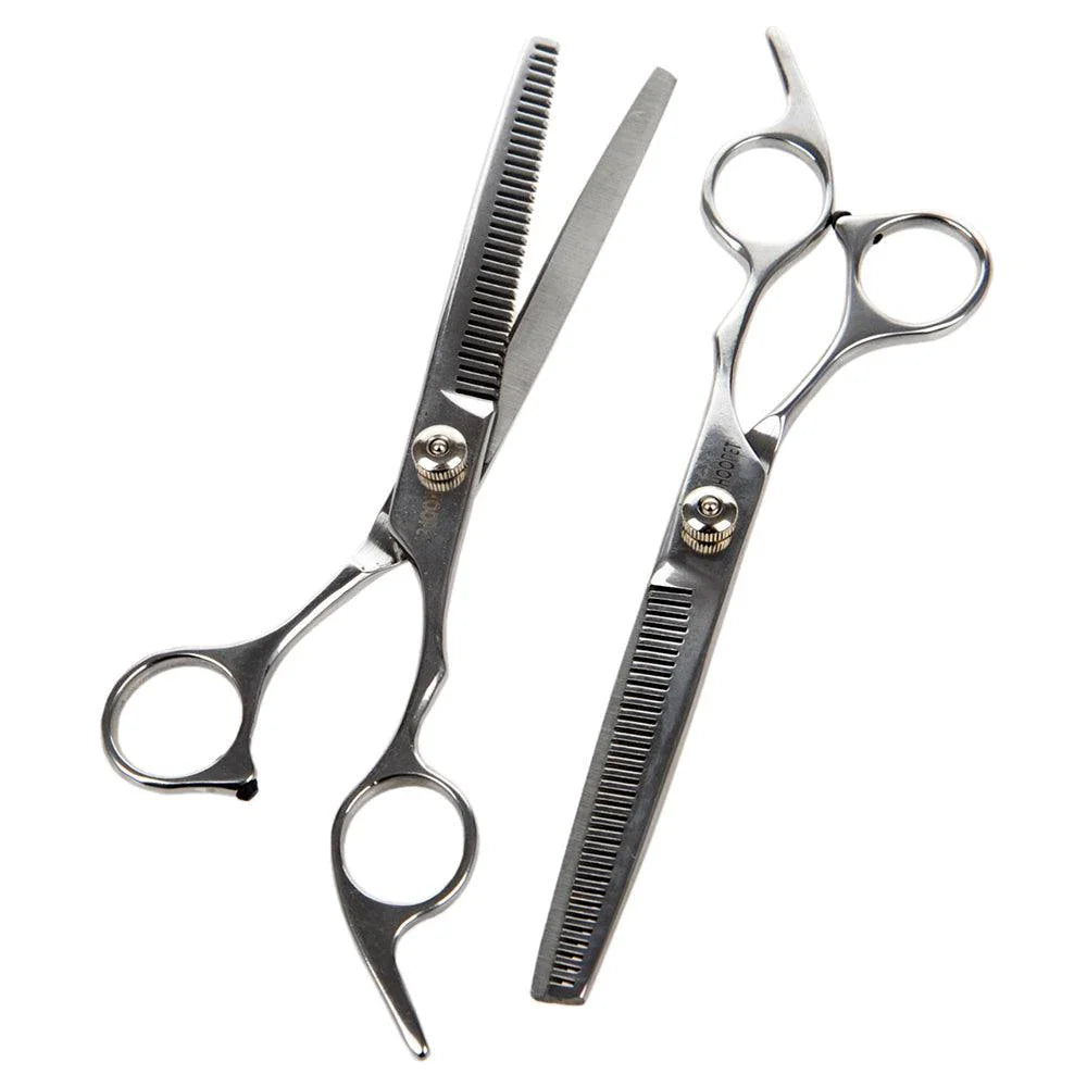 Premium stainless steel hair scissors with ergonomic handles for professional-grade grooming and hairstyling