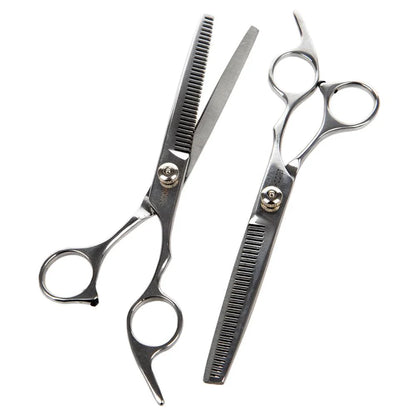 Premium stainless steel hair scissors with ergonomic handles for professional-grade grooming and hairstyling