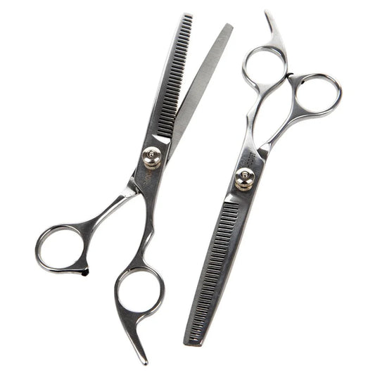 Premium stainless steel hair scissors with ergonomic handles for professional-grade grooming and hairstyling