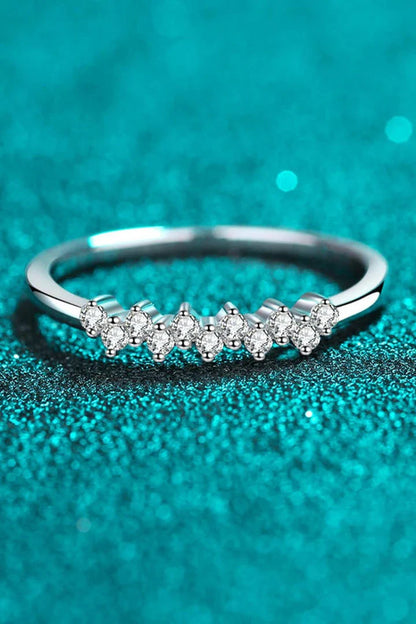 Elegant 925 sterling silver moissanite ring with minimalist design and sparkling moissanite stone