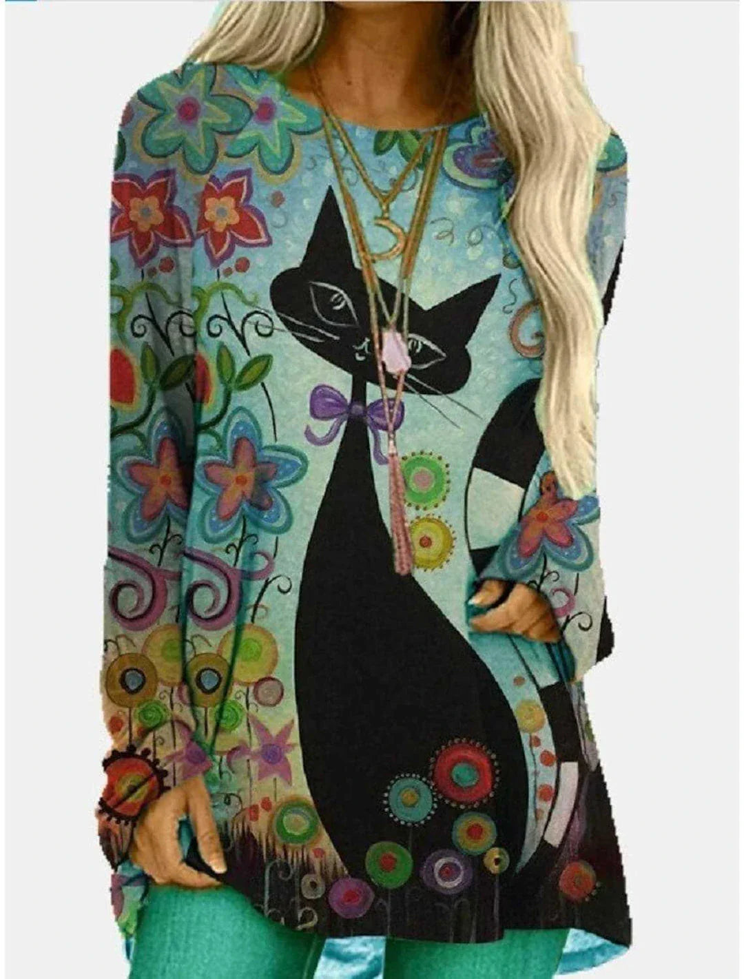 Retro Ethnic Style Cotton T-Shirt Dress in various colours and sizes