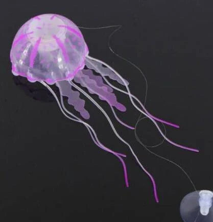 Premium glow-in-the-dark silicone jellyfish ornament with lifelike tentacle movements for aquarium or home décor