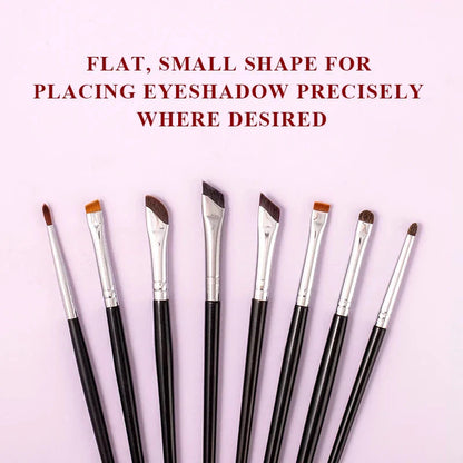 Premium 4-Piece Synthetic Eye Makeup Brush Set with Wooden Handles for Precise Application and Blending