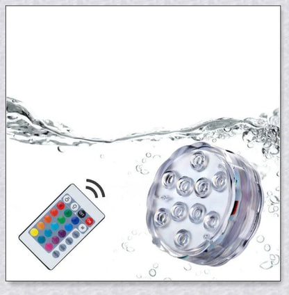 Submersible colour-changing LED pool lights with magnetic and suction cup mounting for easy installation