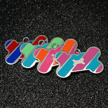 Premium stainless steel dog ID tag with bone-shaped design and engraving option for personalisation