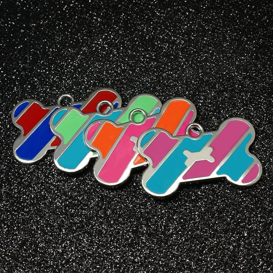 Premium stainless steel dog ID tag with bone-shaped design and engraving option for personalisation