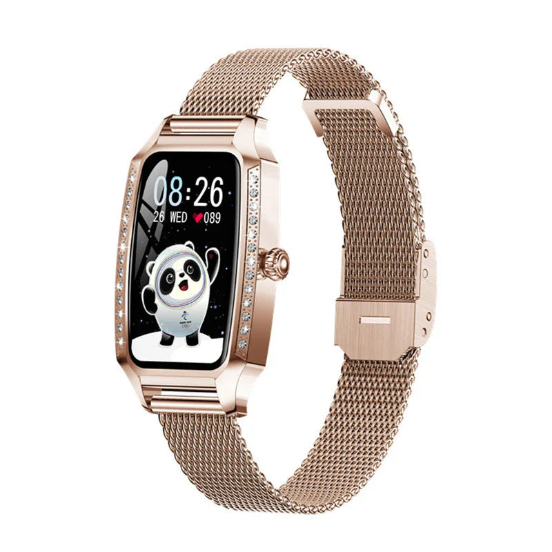 Premium stainless steel and zinc alloy heart rate and blood pressure monitoring smart watch with advanced health tracking features