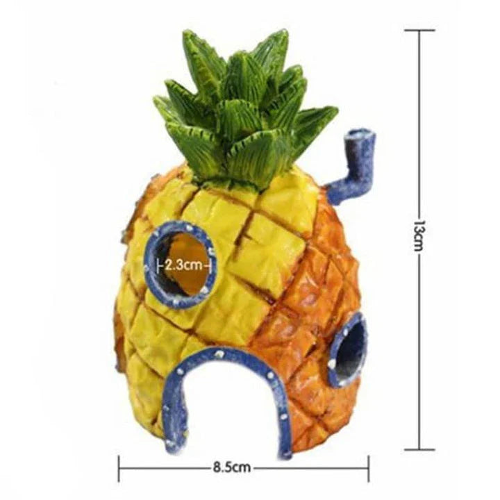 Charming pineapple-shaped aquarium decorations made of premium wood, adding a touch of British elegance to your underwater oasis