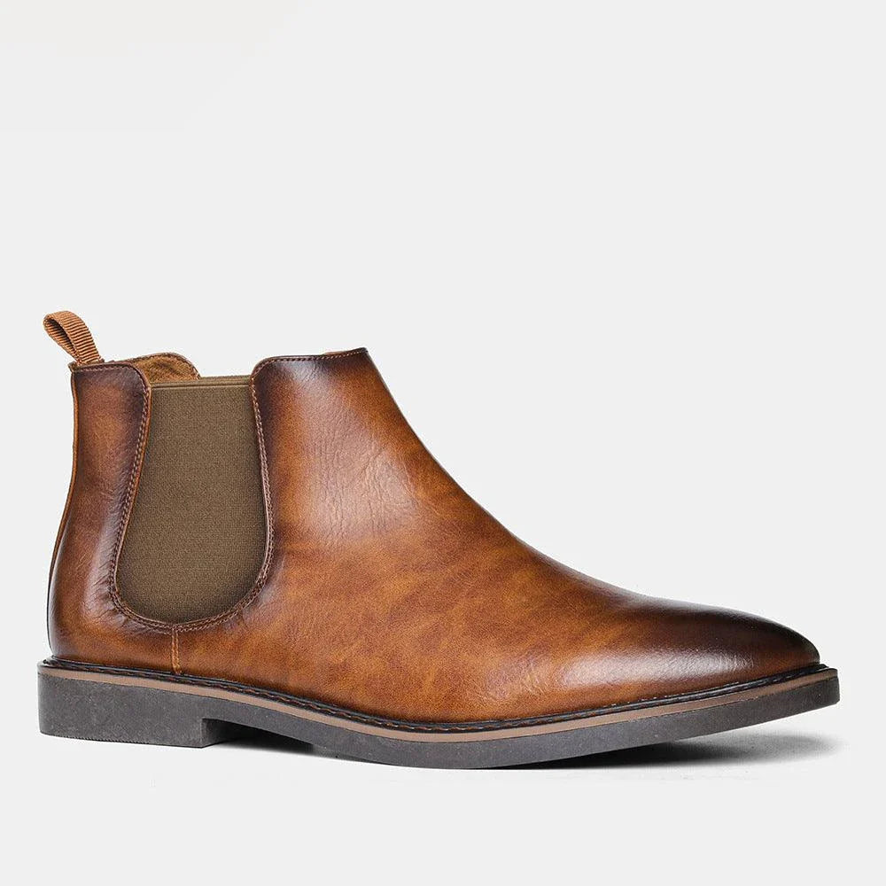 Fashionable British short boots with retro Martin style, featuring a sleek silhouette, durable rubber sole, and premium artificial PU upper