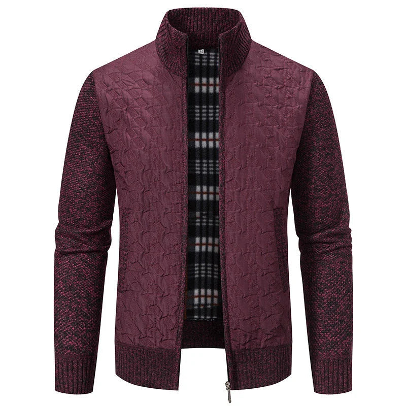 Premium slim-fit jacket with stand collar in a range of classic colours, made from high-quality chenille fabric for exceptional warmth and comfort.