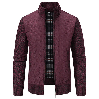 Premium slim-fit jacket with stand collar in a range of classic colours, made from high-quality chenille fabric for exceptional warmth and comfort.