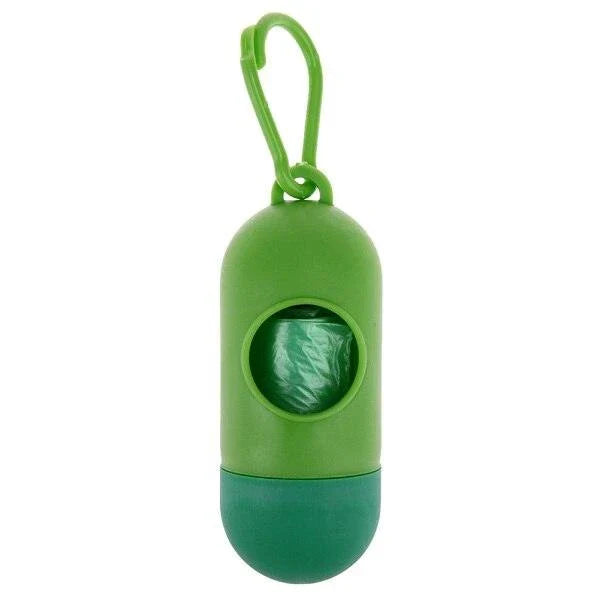 Premium poop waste bags dispenser with compact, discreet design and biodegradable bags for responsible pet waste management