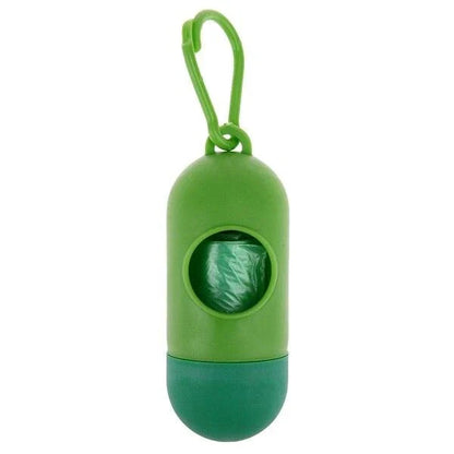 Premium poop waste bags dispenser with compact, discreet design and biodegradable bags for responsible pet waste management
