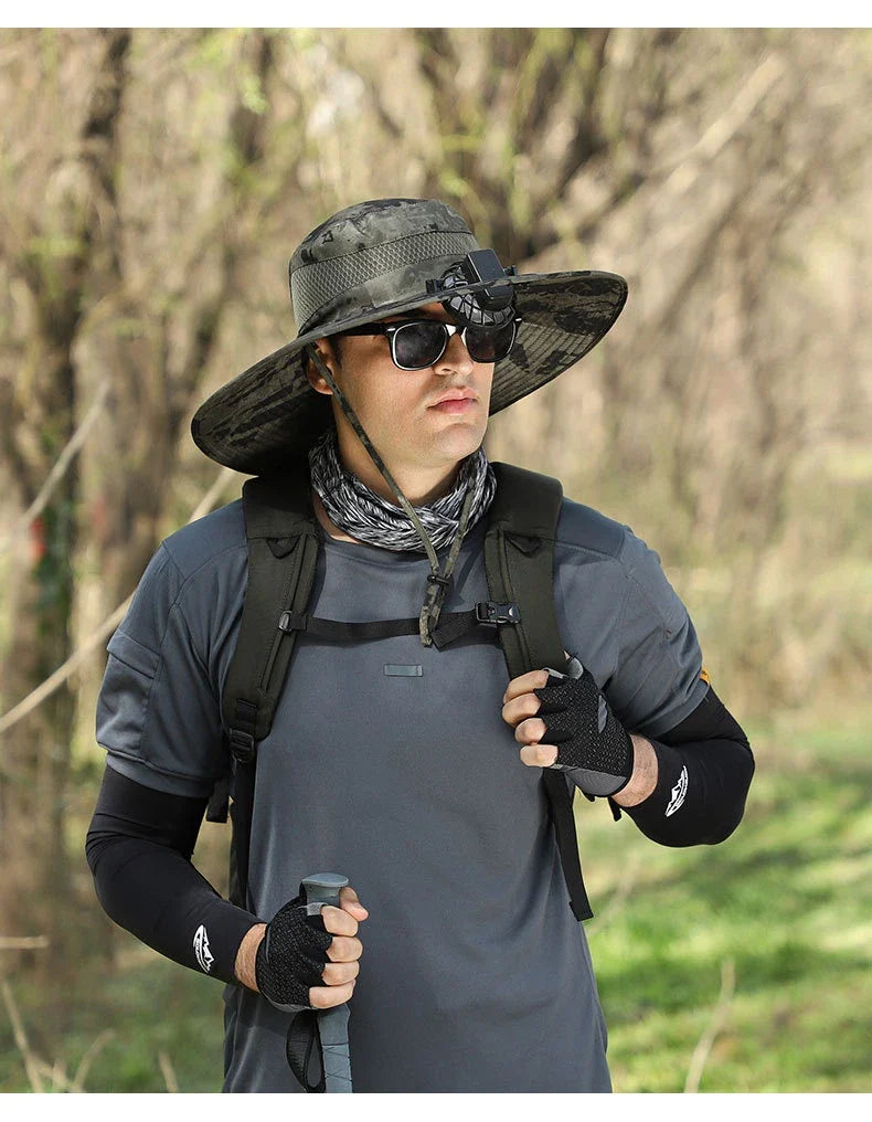 Versatile outdoor sun hat made of premium nylon fabric, providing sun protection and breathability for hiking, climbing, and fishing activities