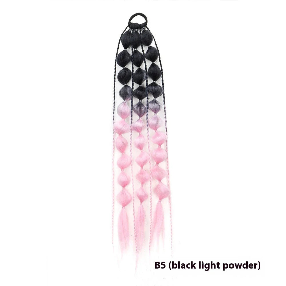 Elegant bubble braid wig in various vibrant lantern-inspired colours