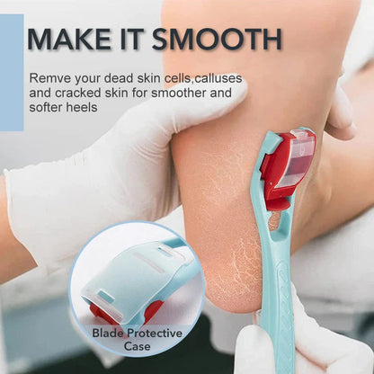 Premium Callus and Corn Remover Set with razor-sharp blade, ergonomic handle, and dander container for effective and hygienic foot care