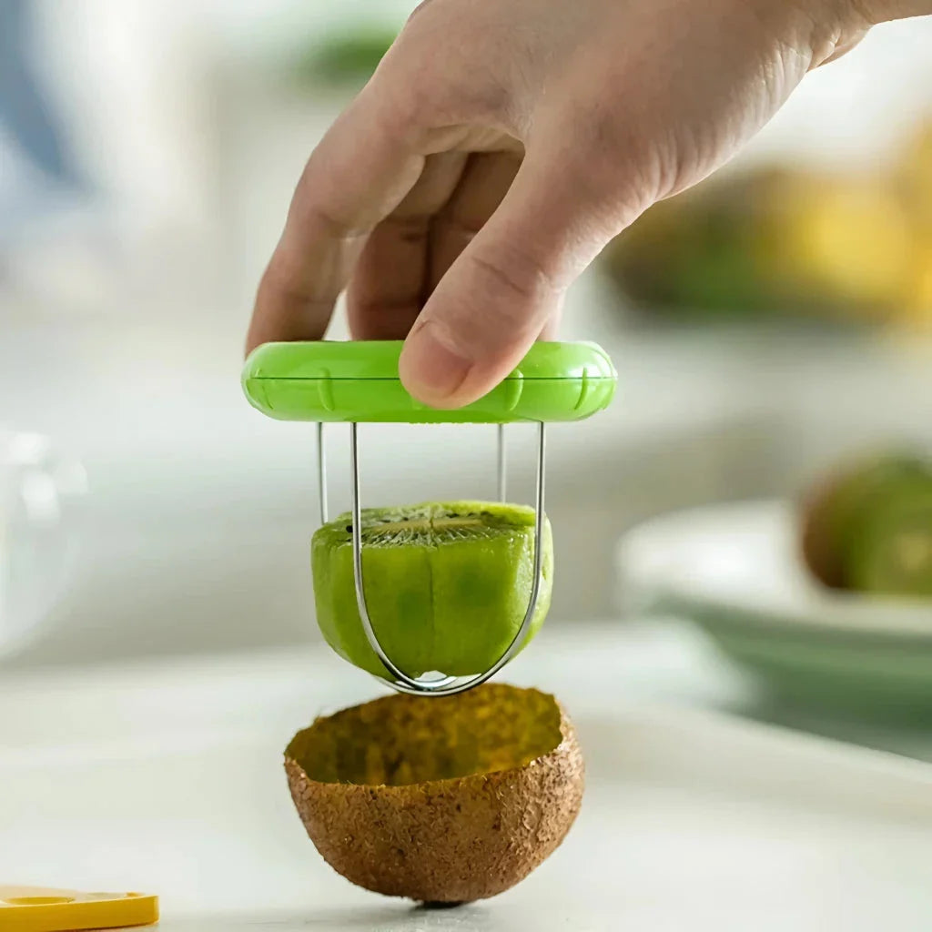 Premium stainless steel kiwi fruit peeler and slicer tool for effortless preparation of healthy recipes