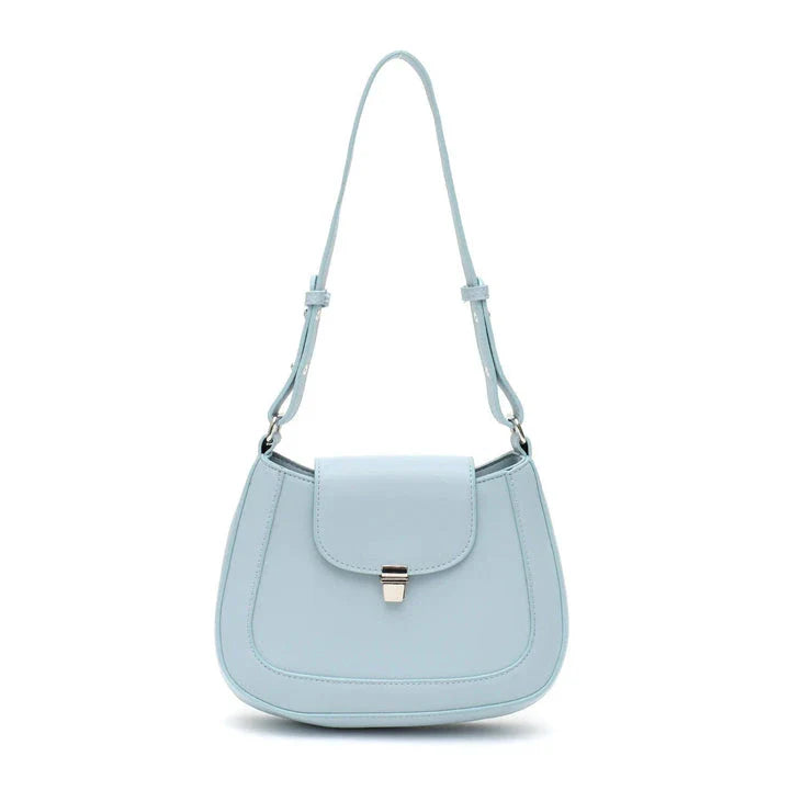Elegant and versatile vegan leather shoulder bag with adjustable strap, flap cover, and interior pockets for modern British women