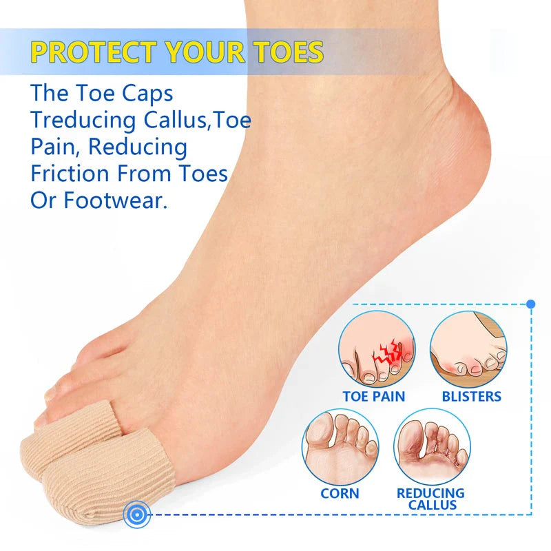 Set of 16 premium fabric toe separators and finger protectors for foot care and pain relief