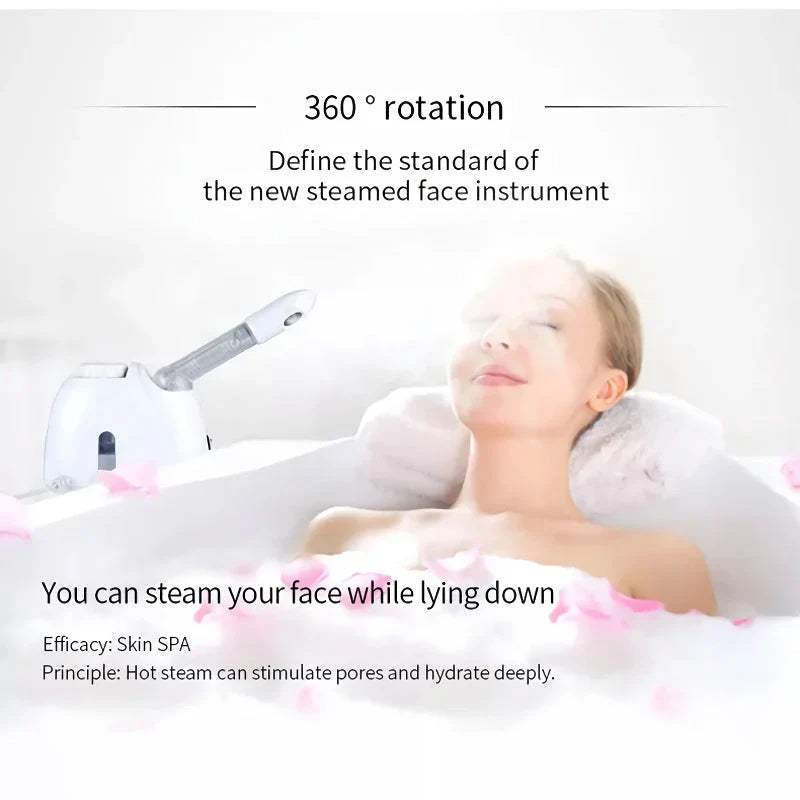 Ozone Nano Facial Steamer & Humidifier - Luxurious at-home spa device for deep cleansing, hydration, and skin rejuvenation