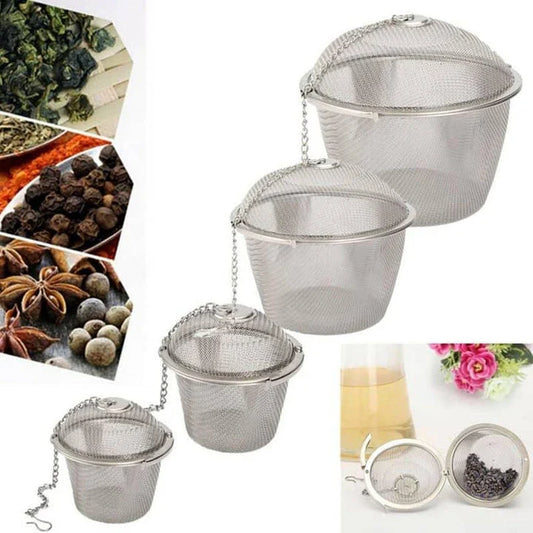 Premium stainless steel tea infuser with a reusable, bowl-shaped design for convenient and flavourful loose-leaf tea brewing