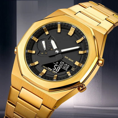 Premium multifunctional sports watch with sleek design, waterproof construction, and practical features like dual time, date, and alarm clock