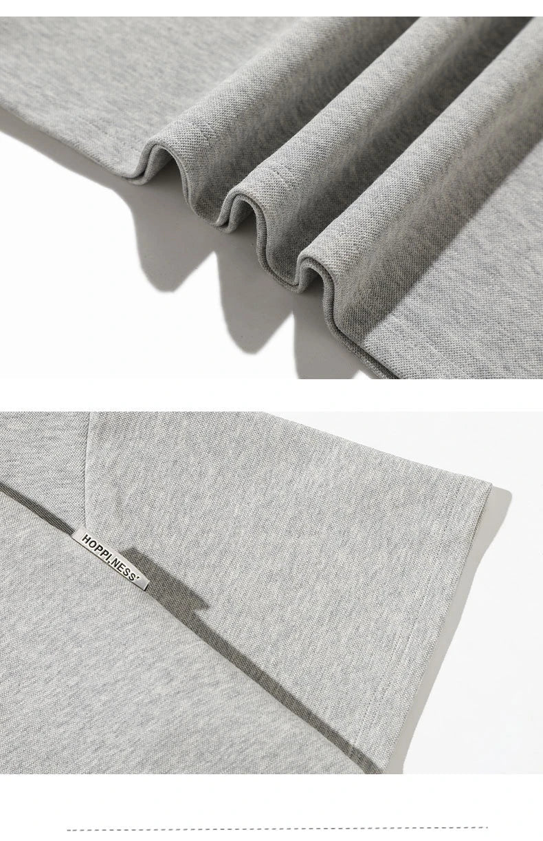 Refined cotton blend lapel shirt with half sleeves in a variety of colours, including brown, melange grey, and dark green
