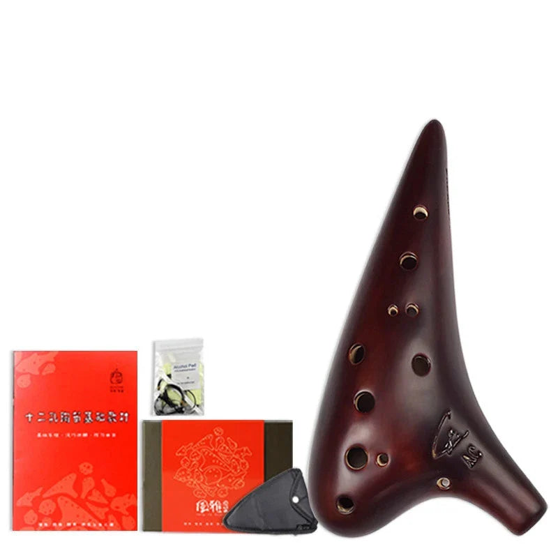 Expertly crafted Fengya Alto C Smoked 12-Hole Ocarina, a premium musical instrument with a rich, resonant tone and exceptional playability