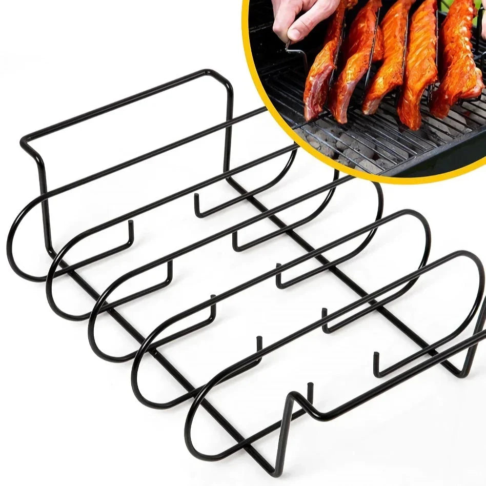 Premium non-stick barbecue grill net with sturdy metal construction, versatile design for steak racks, spare ribs, and more