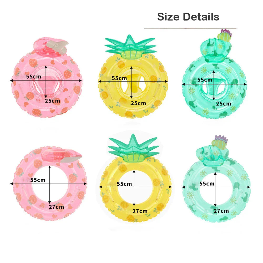 Vibrant inflatable baby swim ring with double handles and anti-leakage design for safe and enjoyable water play