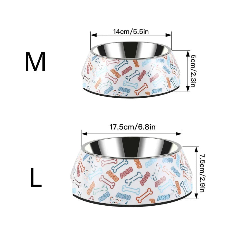 Stainless steel pet bowl with anti-slip base for cats and dogs