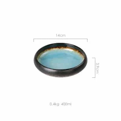 Elegant ice-inspired ceramic platter with a captivating split-glaze finish, showcasing the beauty of British craftsmanship