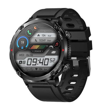 Premium HD smart watch with comprehensive health tracking features including heart rate, blood pressure, and step counting