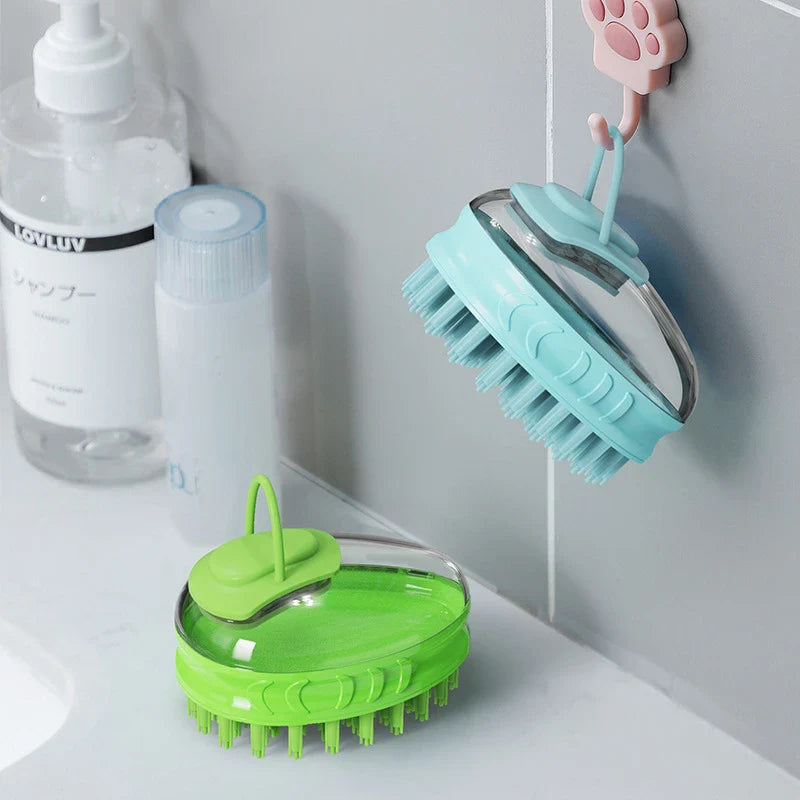Premium pet bathing brush with massage bristles for soothing and grooming your furry friend