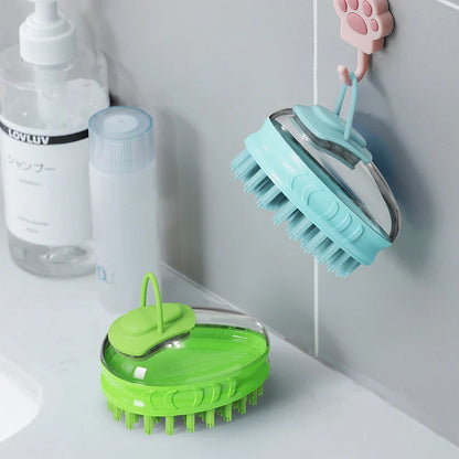 Premium pet bathing brush with massage bristles for soothing and grooming your furry friend