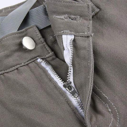Premium quality grey straight loose jeans with multi-pockets for women, made from comfortable cotton denim fabric