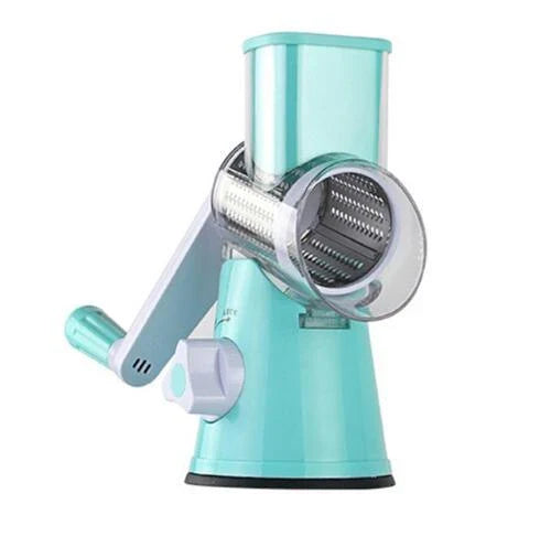 A premium manual vegetable cutter with stainless steel blades and a contemporary blue design, perfect for efficient meal preparation in any UK kitchen.