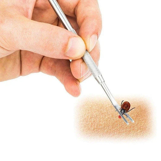 Premium stainless steel pet flea treatment tweezers with dual-ended precision design for effective flea removal