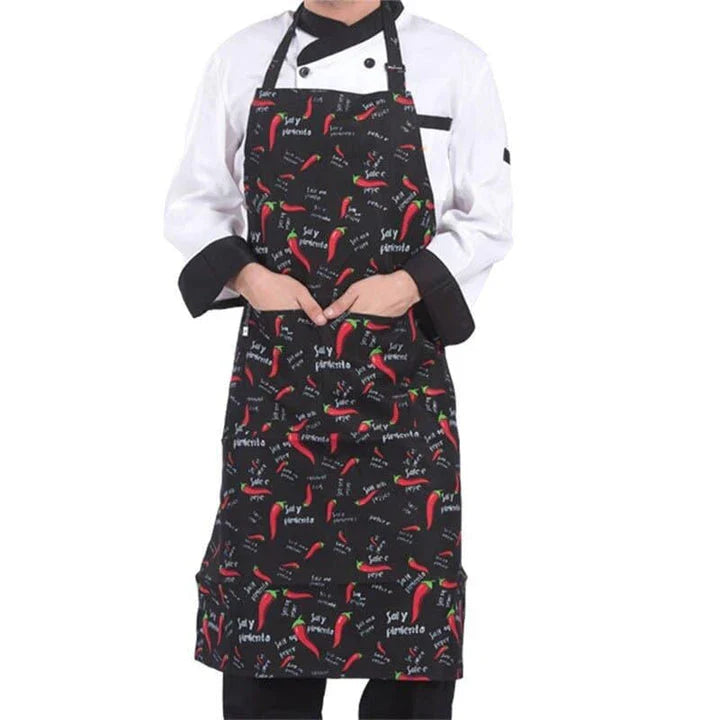 Premium adjustable chef's apron with pockets for men, made of high-quality polyester fabric in a variety of colours