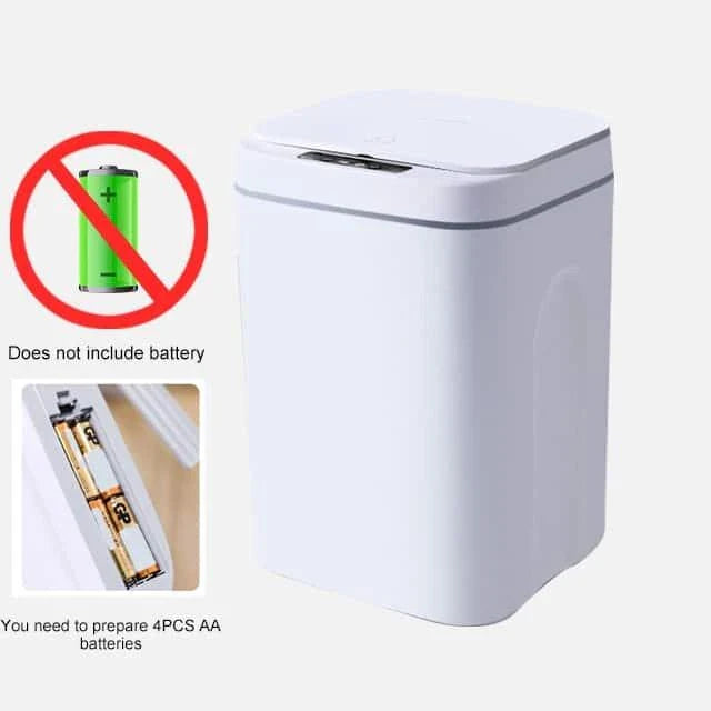 Sleek and Smart 16L Intelligent Trash Can in grey with hands-free sensor for effortless waste disposal
