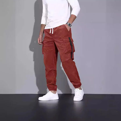Premium British-inspired corduroy overalls with a relaxed, ankle-tied silhouette and stretchy, breathable fabric for all-day comfort and style.