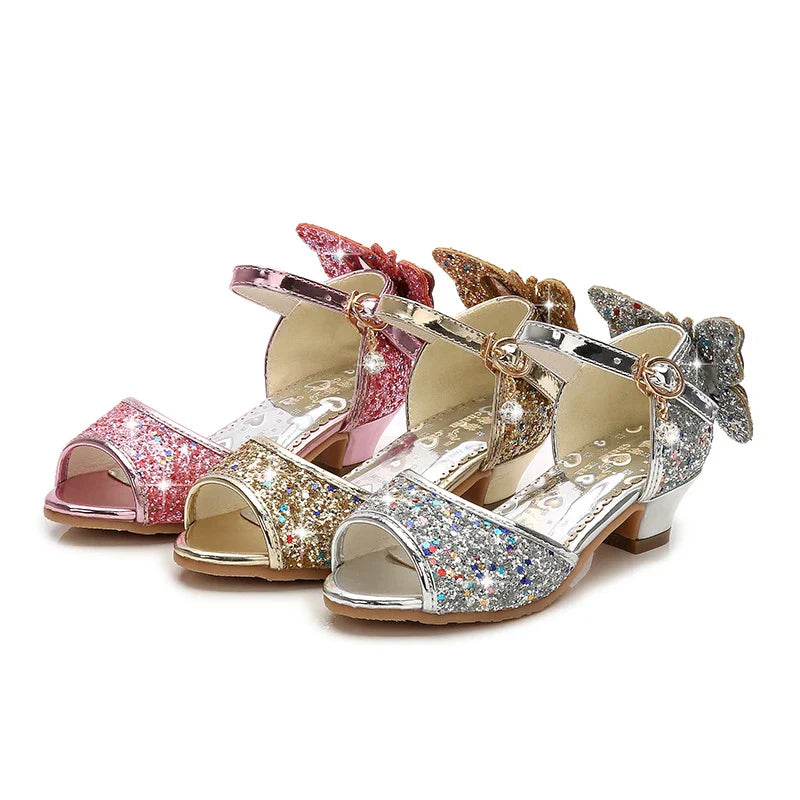 Colourful children's sandals with bow-knot design, made of premium artificial leather for comfort and style.